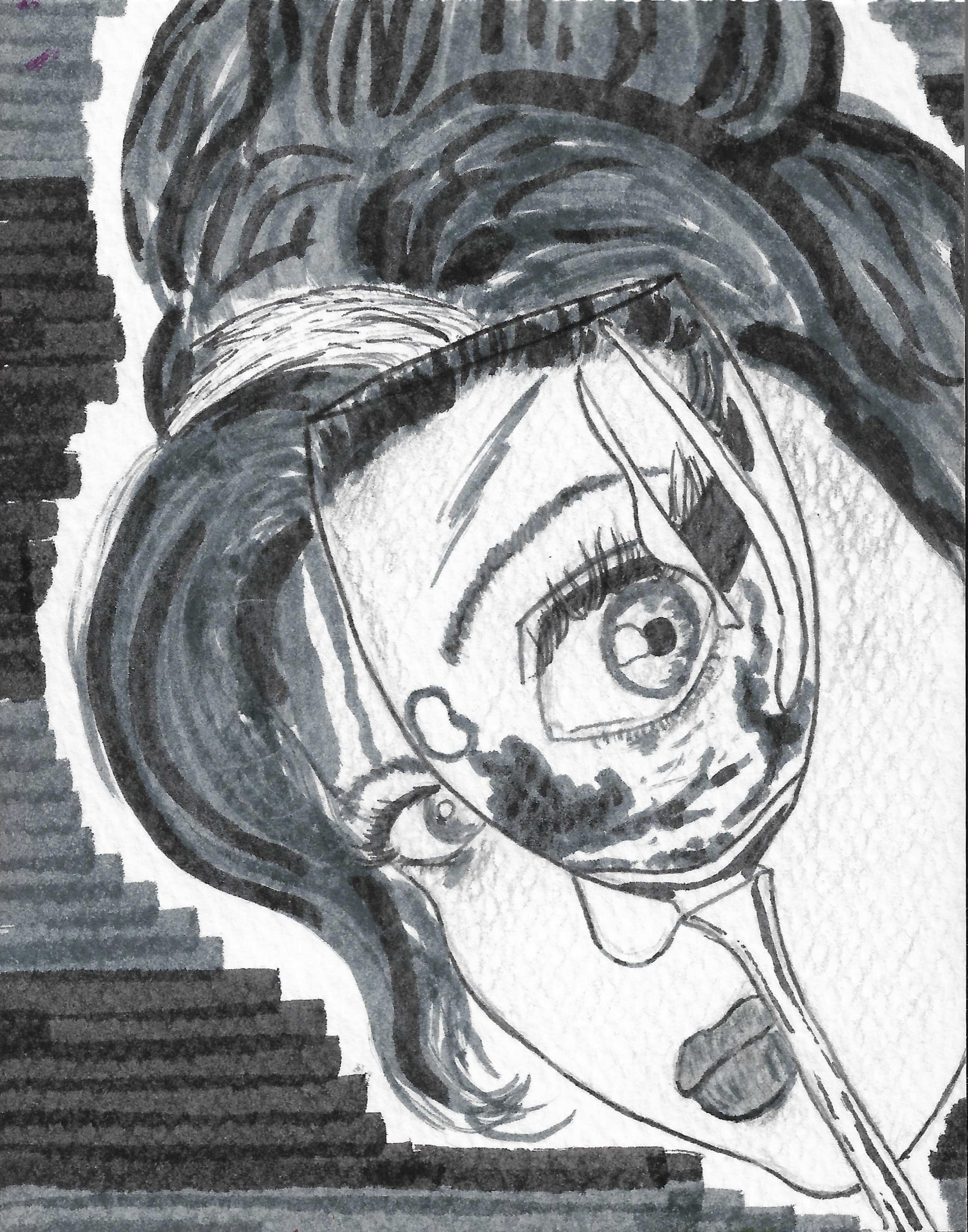 felt tip pen illustration of Amy Winehouse